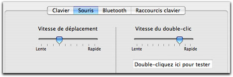 pas d'accélération dans les préférences souris d'Apple