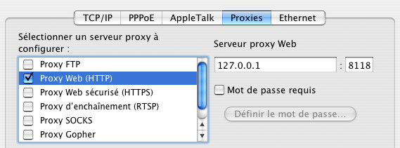 Préférences Réseau Proxy