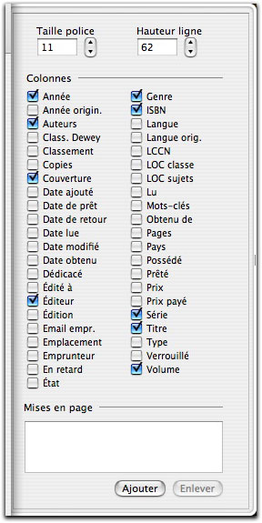 Liste d'options